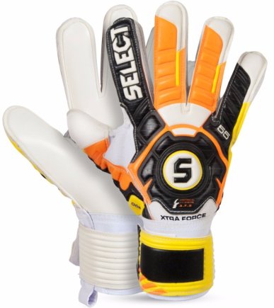 Вратарские перчатки Select 55 EXTRA FORCE GRIP 2017 цвет: белый/чёрный/оранжевый