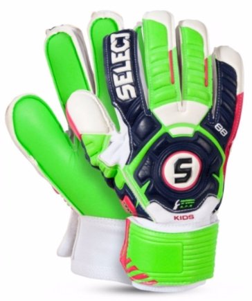 Вратарские перчатки Select 88 Kids детские цвет: белый/зелёный/тёмно-синий