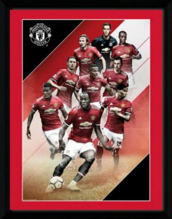 Постер Манчестер Юнайтед Manchester United F.C. игроки в рамке