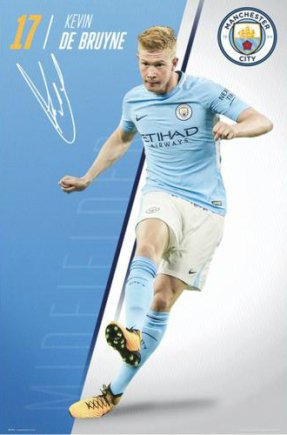 Постер Манчестер Сити Manchester City F.C. De Bruyne 45 (Де Брёйне)