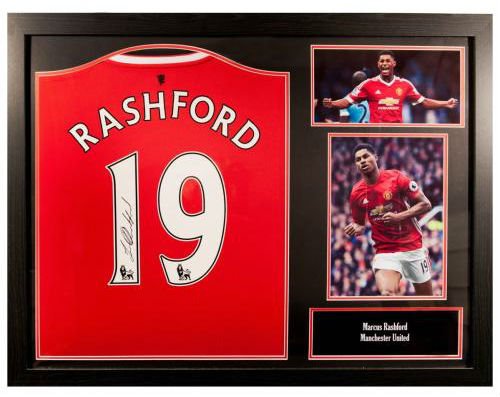 Футболка с автографом Манчестер Юнайтед Рашфорд Manchester United Rashford в рамке