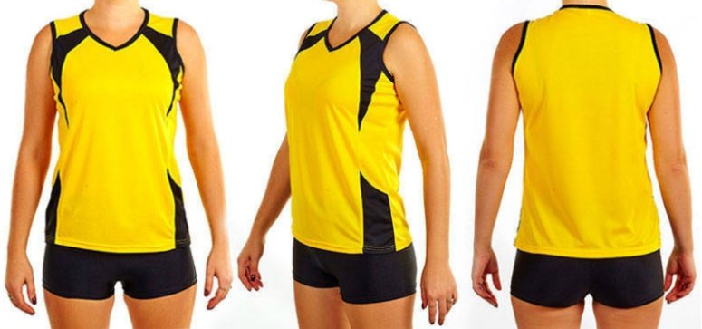 Форма волейбольная женская цвет: жёлтый/чёрный