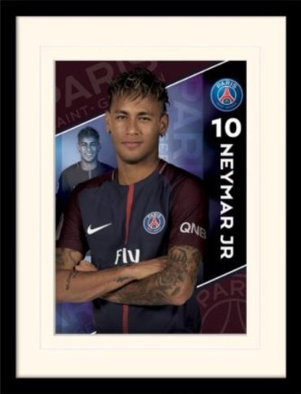 Постер Пари Сен-Жермен (ПСЖ) Paris Saint Germain F.C Neymar (Неймар) в рамке