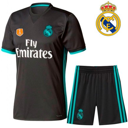 Футбольная форма REAL MADRID гостевая детская цвет: черный/голубой