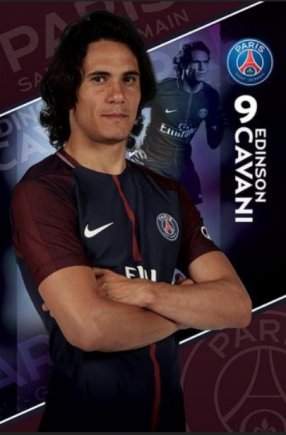 Постер Пари Сен-Жермен (ПСЖ) Paris Saint Germain F.C Cavani (Кавани)
