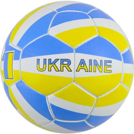 Мяч футбольный UKRAINE желто-сине-белый размер 5