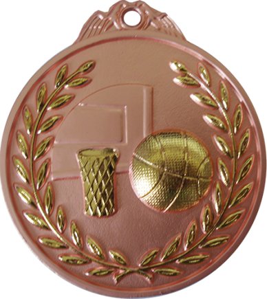 Медаль 65 мм Баскетбол бронза