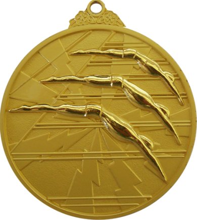 Медаль 65 мм Плавання золото