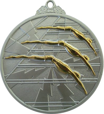 Медаль 65 мм Плавание серебро