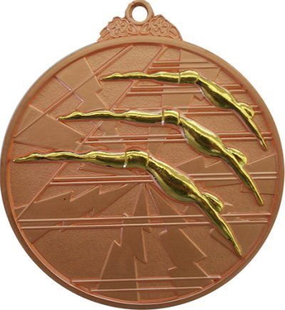 Медаль 65 мм Плавание бронза