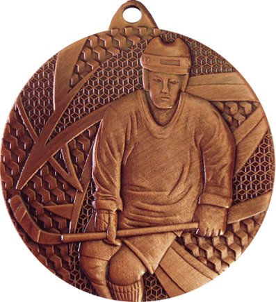 Медаль 50 мм Хоккей бронза