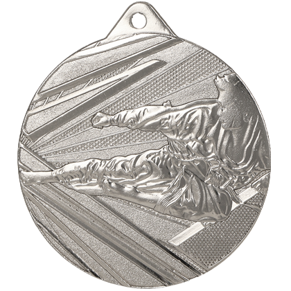 Медаль 50 мм Каратэ серебро