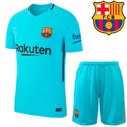 Футбольная форма детская Барселона (Barcelona) голубая без номера на спине