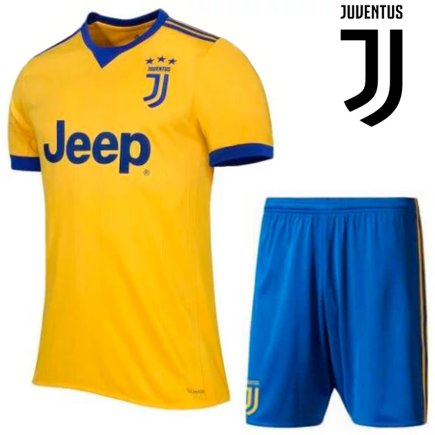 Футбольная форма детская Ювентус (Juventus) желто-синяя без номера на спине
