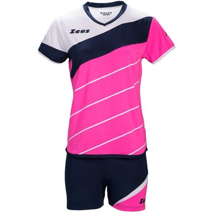 Волейбольная форма Zeus KIT LYBRA DONNA Z00509 колір: чорний/білий/рожевий