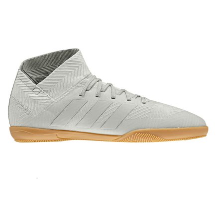 Обувь для зала Adidas NEMEZIZ TANGO 18.3 IN J DB2372 детские цвет: серебристый