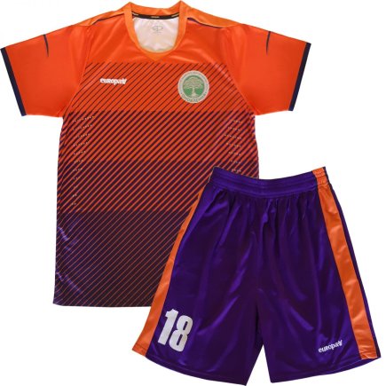 Футбольная форма Europaw mod № 017 цвет: оранжевый, фиолетовый с нанесением на заказ