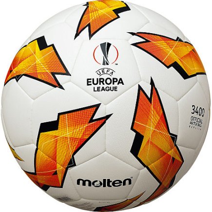 М'яч футбольний Molten Official Match Ball of The UEFA Europa League Replica F5U3400-G18 Розмір 5 біло-помаранчевий