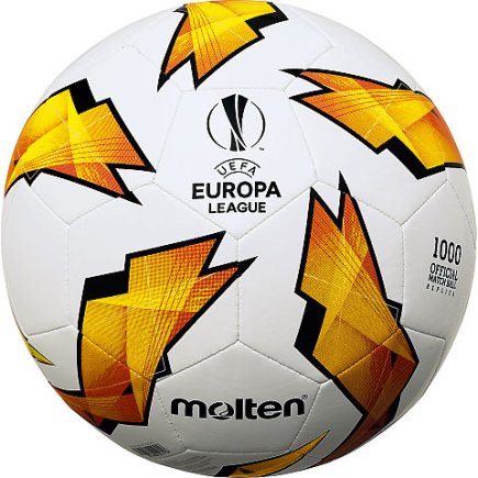 М'яч футбольний Molten Official Match Ball of The UEFA Europa League Replica F4U1000-G18 Розмір 4 біло-помаранчевий (офіційна гарантія)