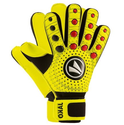 Вратарские перчатки Jako Dynamic Classic 2514-15 цвет: желтый/черный/красный Вратарские перчатки Jako Dynamic Classic 2514-15 цвет: желтый/черный/красный