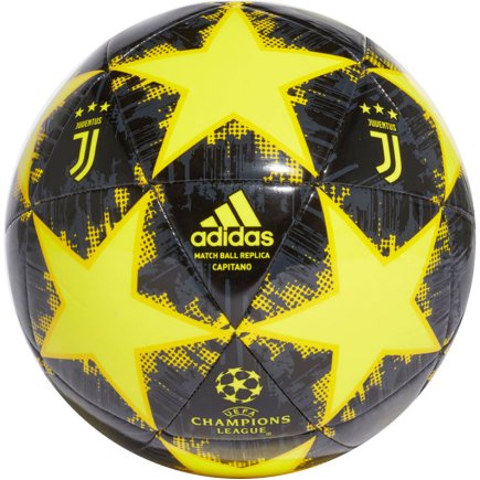 Мяч футбольный Adidas Finale 18 Juventus Capitano CW4144-5 размер 5 цвет: черный/желтый (официальная гарантия)