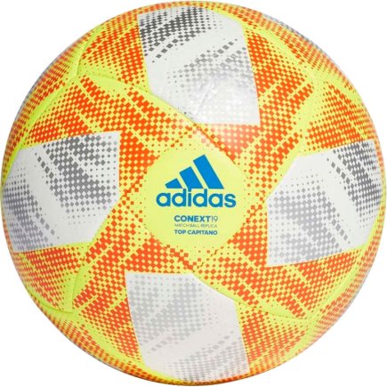 Мяч футбольный Adidas Conext19 Top Capitano DN8636-4 размер 4 цвет: белый/желтый (официальная гарантия)
