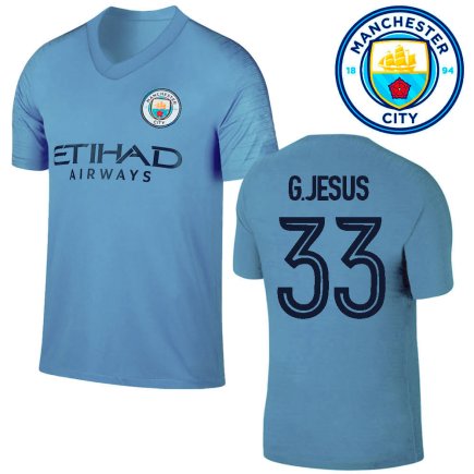 Футбольная форма Manchester City 33 G. Jesus домашняя подростковая голубая