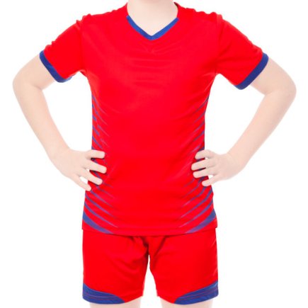 Футбольная форма подростковая цвет: красный/синий