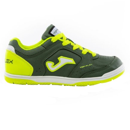 Обувь для зала (футзалки) Joma TOP FLEX JR 923 TOPJW.923.IN детские цвет: серый/салатовый (официальная гарантия) Обувь для зала (футзалки) Joma TOP FLEX JR 923 TOPJW.923.IN детские цвет: серый/салатовый (официальная гарантия)