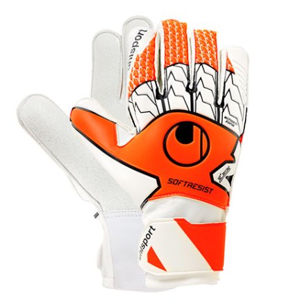 Вратарские перчатки Uhlsport Soft Resist 101110901 цвет: оранжевый/белый