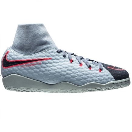 Обувь для зала (футзалки Найк) Nike JR HypervenomX Phelon III DF IC 917774-400 цвет: мультиколор