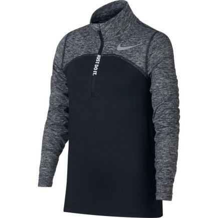 Толстовка Nike Element Half-Zip Running Top 938909-010 подростковая цвет: черный/серый
