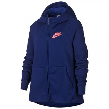 Толстовка Nike Girls Sportswear Hoodie FZ 939459-479 подростковая цвет: синий