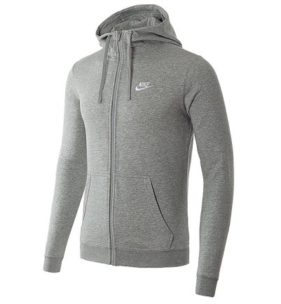 Спортивная кофта Nike M NSW HOODIE FZ FT CLUB 804391-063 цвет: серый