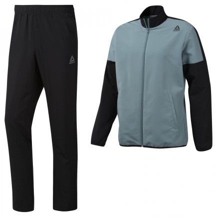 Спортивный костюм Reebok TE WOVEN TRACKSUIT DU3764 цвет: черный/серо-голубой Спортивный костюм Reebok TE WOVEN TRACKSUIT DU3764 цвет: черный/серо-голубой