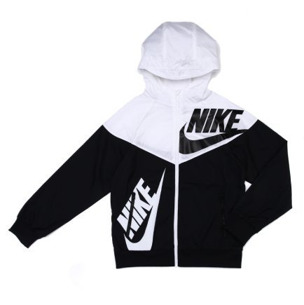 Куртка Nike B NSW WINDRUNNER GFX 940370-010 колір: чорний/білий дитяча