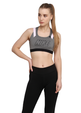 Топ Nike VCTY COMP HBR BRA AQ0148-091 жіночі колір: сірий