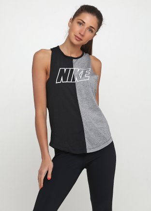 Майка Nike W NK MILER TANK SD AV8180-021 женские цвет: черный/серый