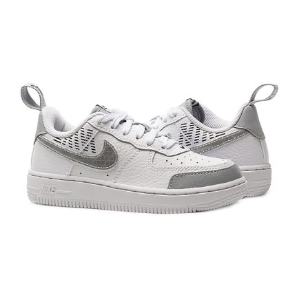 Кроссовки Nike FORCE 1 LV8 2 HO19 BP CK0829-100 подростковые цвет: белый/серый