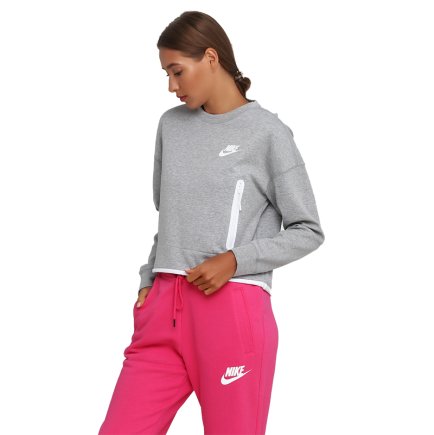 Спортивная кофта Nike W NSW TCH FLC CREW 939929-063 женские цвет: серый