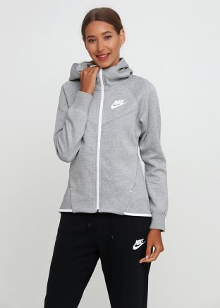 Спортивна кофта Nike W NSW TCH FLC WR HOODIE FZ 930759-063 жіночі колір: сірий