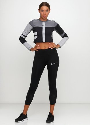 Лосины Nike W NK EPIC LX CROP AV8191-010 женские цвет: черный