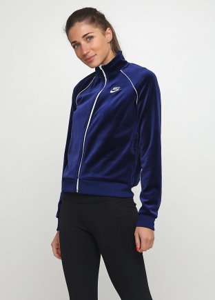 Вітрівка Nike W NSW TRK JKT VELOUR AQ7977-478 жіночі колір: синій