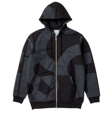 Толстовка ASICS AOP PADDED FZ HOODIE 2191A016-001 колір: сірий\чорний