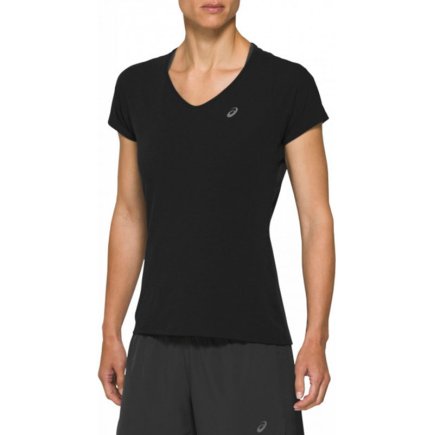 Футболка ASICS V-NECK SS TOP 2012A981-004 жіноча колір: чорний