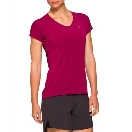 Футболка ASICS V-NECK SS TOP 2012A981-601 жіноча колір: фіолетовий