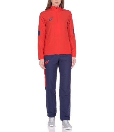 Спортивный костюм ASICS Woman Lined Suit 156864-0600 женский цвет: синий/красный
