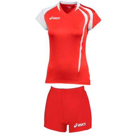 Форма волейбольная ASICS T-shirt Fan T751Z1-2601/T602Z1-0026 женская цвет: красный