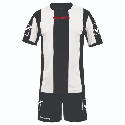 Футбольна форма Givova KIT CATALANO MC колір: чорний/білий