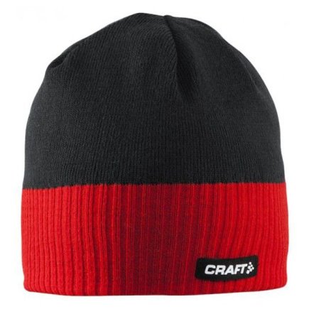 Шапка Craft Bormio Hat 1903622-2995 колір: чорний / червоний